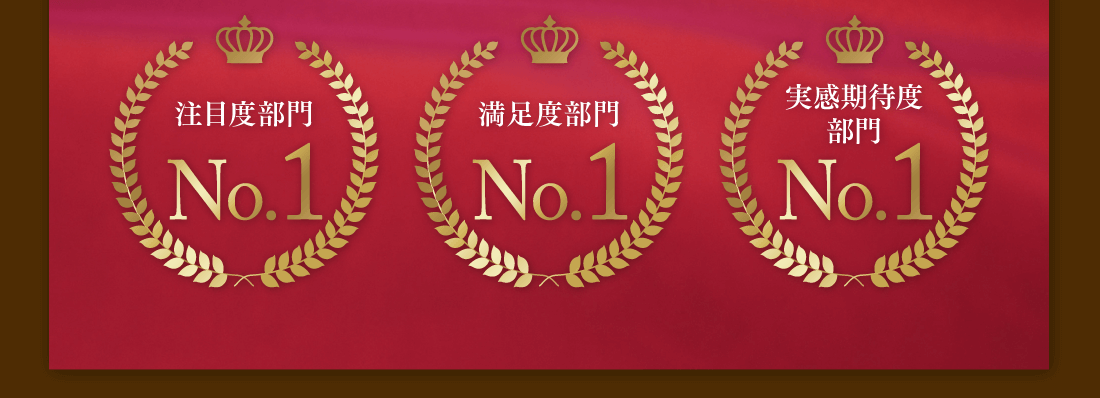 【注目度部門】【満足度部門】【実感期待度部門】No.1