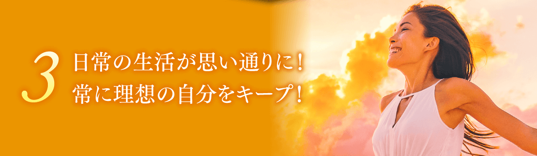 ③日常の生活が思い通りに！常に理想の自分をキープ！