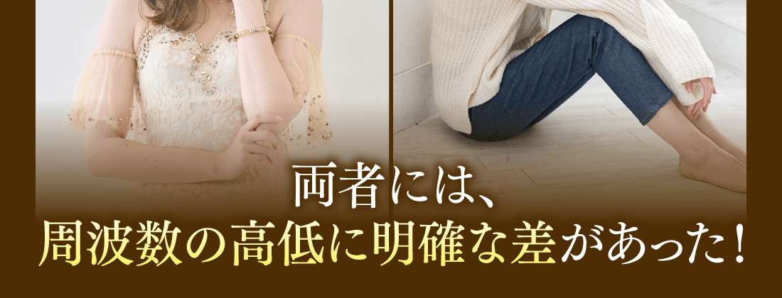 両者には、周波数の高低に明確な差があった！